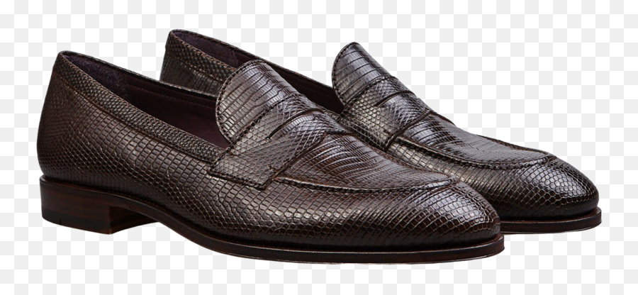 Brown Lizard Uetam Penny Loafers Png Transparent