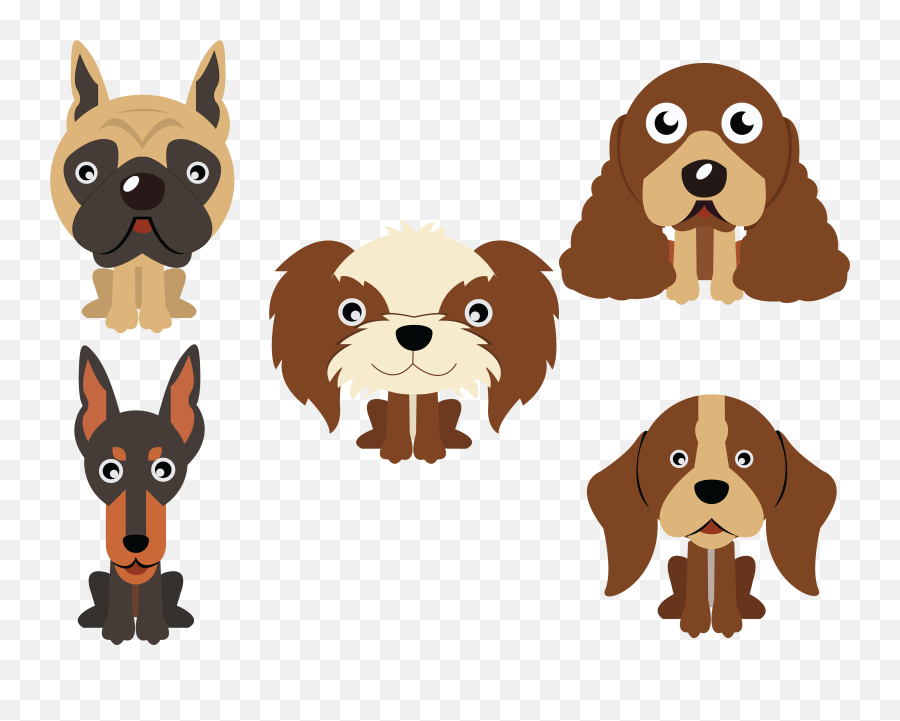 Dog Flat Icon Design Vector Bundle - Animal Figure Png,Dog Icon Vector