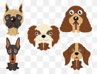 Dog Flat Icon Design Vector Bundle - Animal Figure png