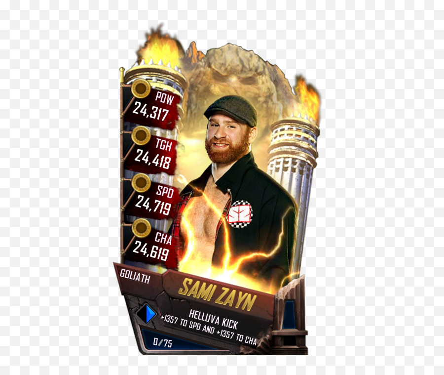 Download Hd Samizayn S4 20 Goliath - Finn Balor Wwe Goliath Card Wwe Supercard Png,Sami Zayn Png