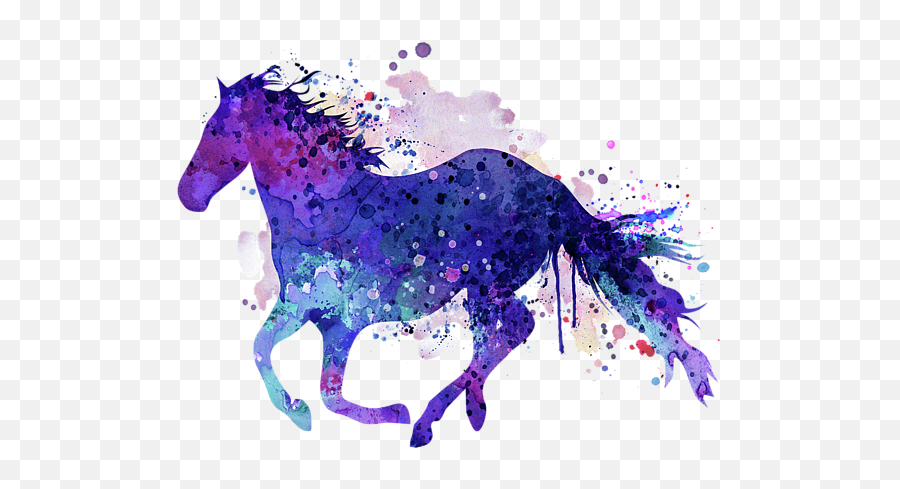 Running Horse Watercolor Silhouette Beach Towel - Watercolor Horse Art Png,Horse Running Png