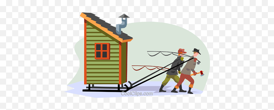 The Winter Ice - Fishing Shack Royalty Free Vector Clip Art Ice Fishing House Clip Art Png,Shack Png
