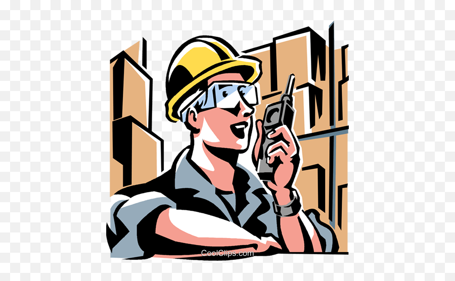 Worker Talking - Talkie Royalty Free Vector Clip Walkie Talkie Free Clip Art Png,Walkie Talkie Png