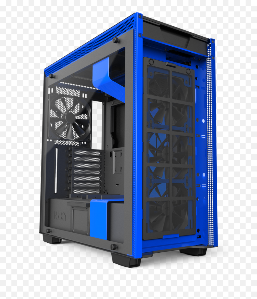 Nzxt H Series H700i - Tower Extended Atx No Power Supply Blue Matte Black Usbaudio Red And Black Mid Tower Pc Case Png,Nzxt Cam Icon