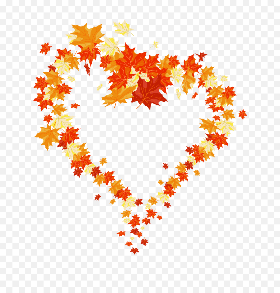 Hd Leaves Heart Border Png Image Free - Heart Autumn Leaves,Heart Border Png
