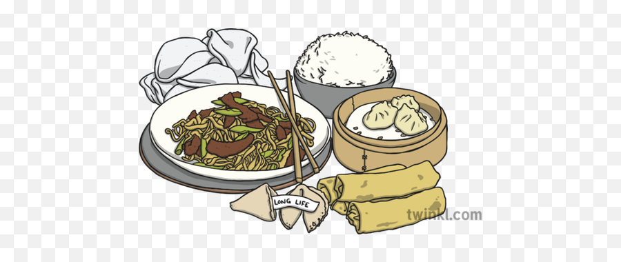 Chinese Food Illustration - Twinkl Cartoon Png,Chinese Food Png