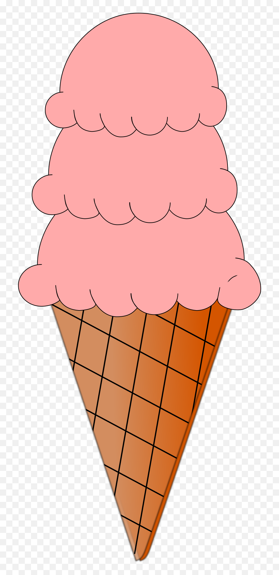 Strawberries Clipart Ice Cream Cone - Clip Art Icecream Png,Ice Cream Cone Transparent