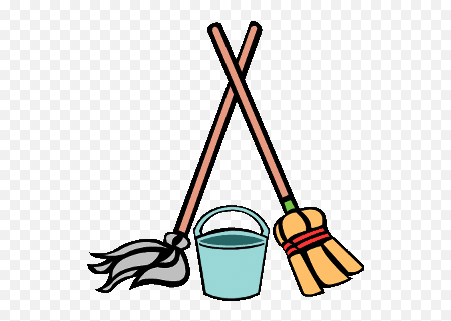 Transparent Broom And Mop Clipart - Cartoon Mop And Bucket Png,Broom Transparent
