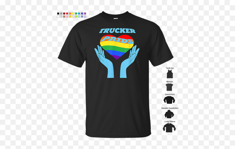 Trucker Pride Lgbt Heart Rainbow Flag T - Shirt Png,Rainbow Flag Png