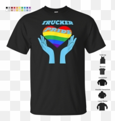 Trucker Pride Lgbt Heart Rainbow Flag - Shirt png