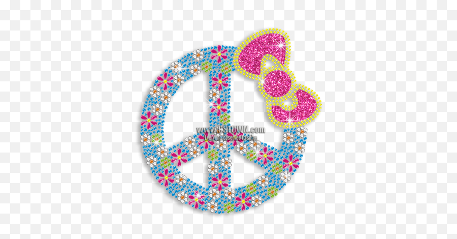 Download Vegas Show Colorful Peace Sign With Bow Nailhead - Peace Symbols Png,Nail Head Png
