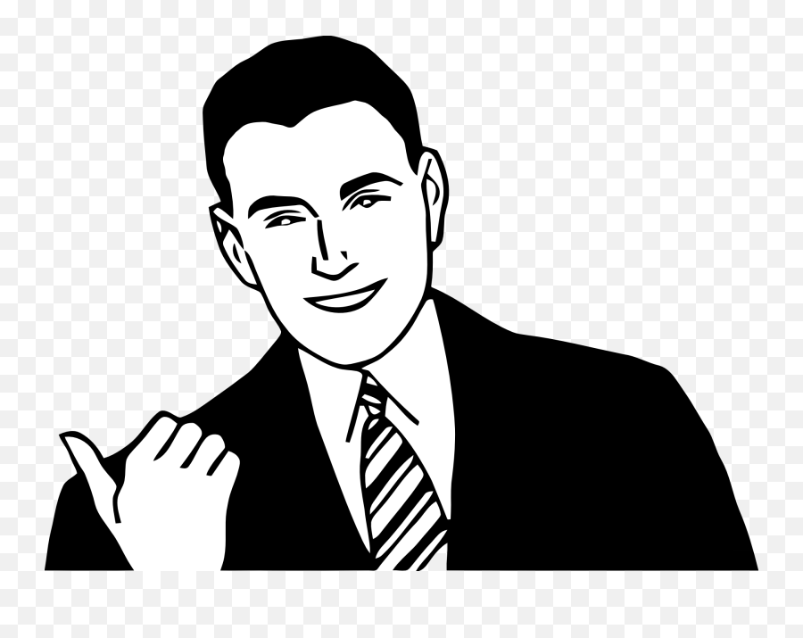 Man Pointing Tie - Free Vector Graphic On Pixabay Black And White Cartoon Men Png,Pointing Png