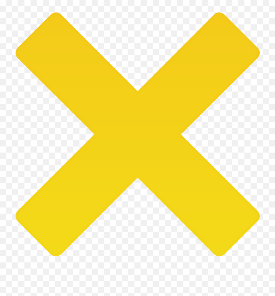Minimalist X Mark Clip Art Medium Size - Yellow Cross Mark Png,X Mark Transparent Background