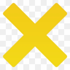 Minimalist X Mark Clip Art Medium Size - Yellow Cross Png