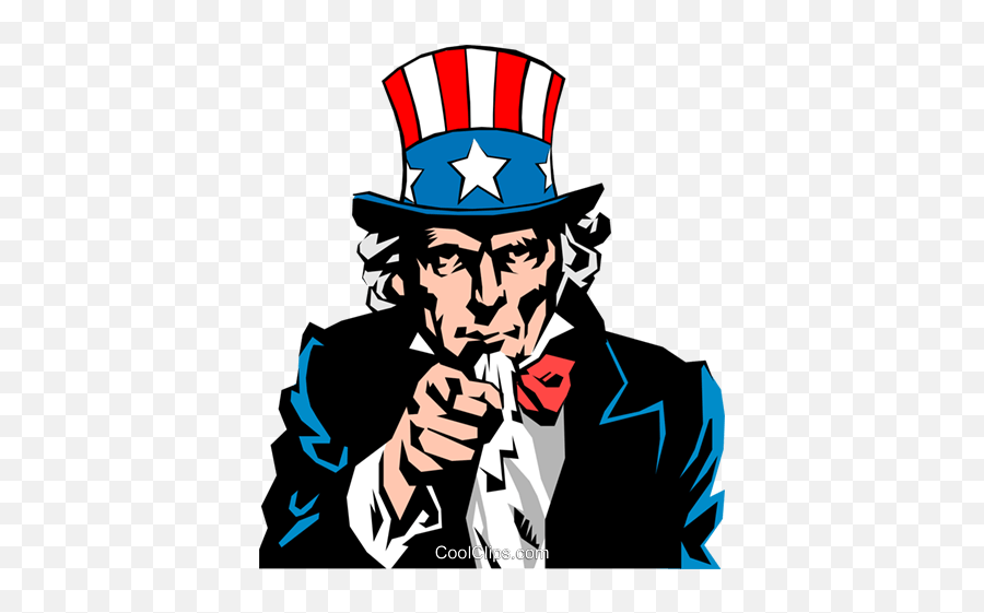Uncle Sam Royalty Free Vector Clip Art - Transparent Background Uncle Sam Clipart Png,Uncle Sam Hat Png