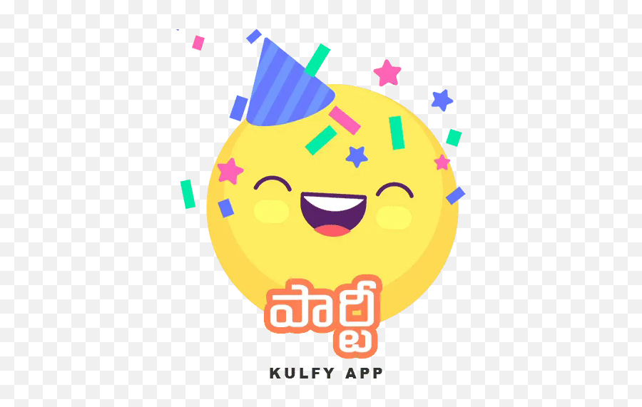 Party Sticker - Emoji Text Stickers Celebrate Kulfy Transparent Pink Png Overlays,Celebration Emoji Png
