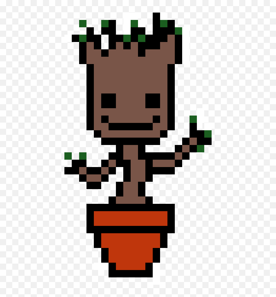 Baby Groot - Pixel Art Minecraft Groot Png,Minecraft Logo Pixel Art