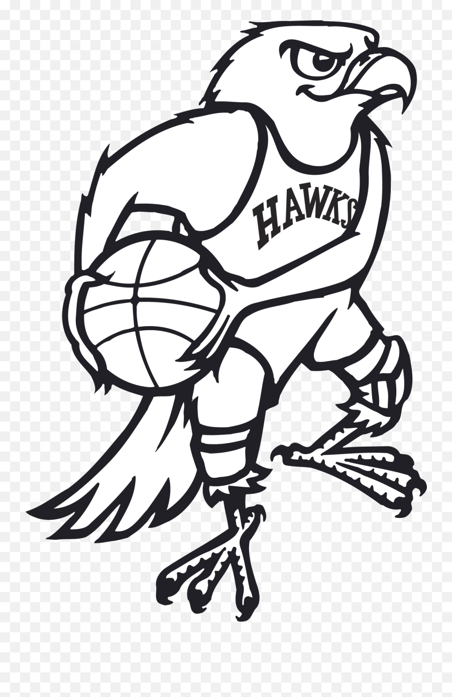 Old Atlanta Hawks Logo - Atlanta Hawk Mascot Coloring Png,Atlanta Hawks Logo Png