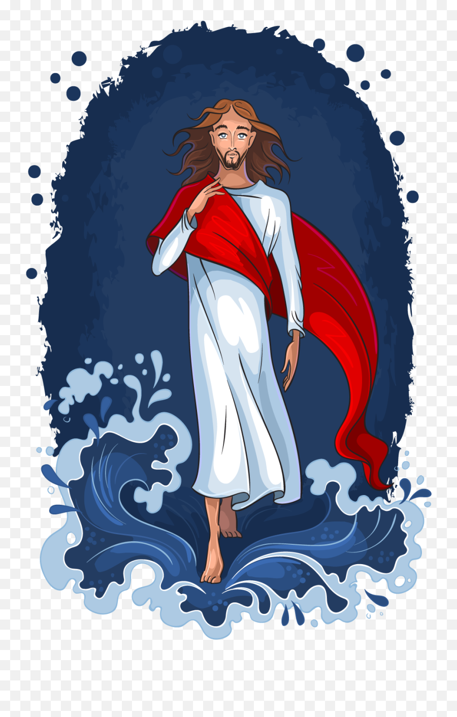 Illustration Jesus Vector Waves - Jesus Is Risen Vector Png,Jesus Silhouette Png
