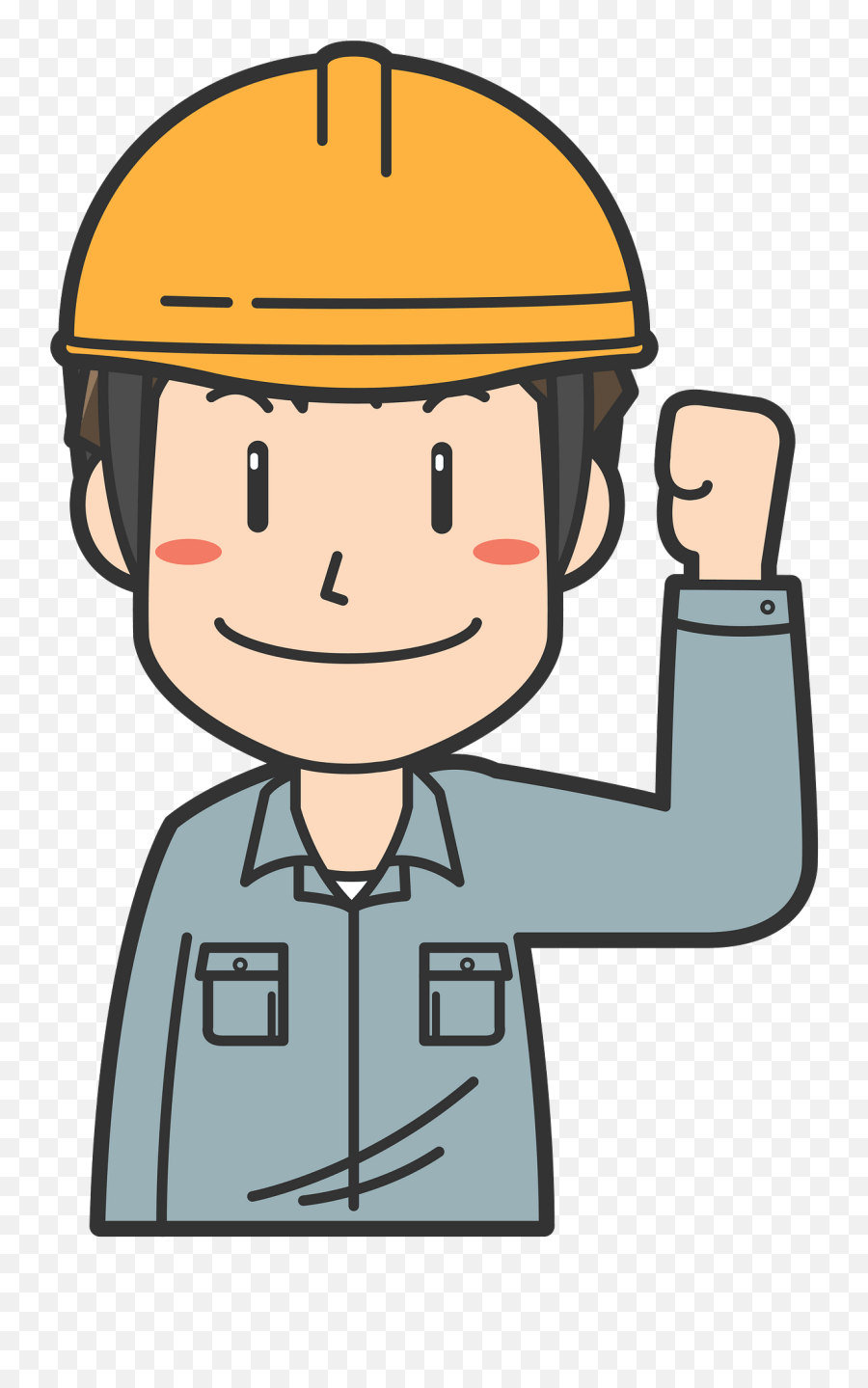 Construction Worker Is Pumping A Fist Clipart Free Download - Workwear Png,Fist Pump Icon