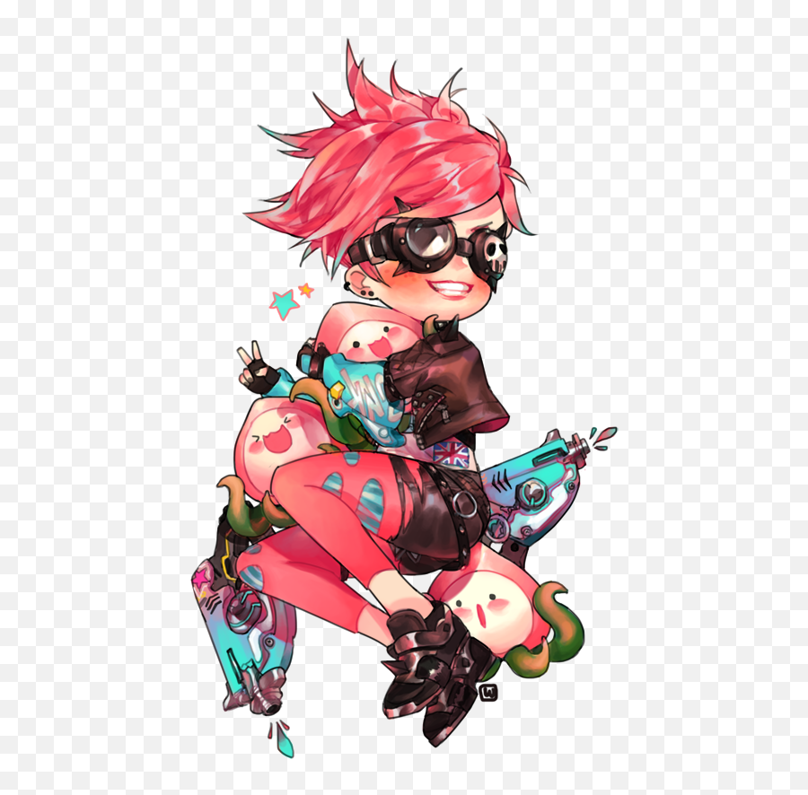 Download View Samegoogleiqdbsaucenao Punk Trac By Weoul1 - Overwatch Tracer Fanart Png,Tracer Png