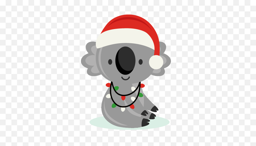 Christmas Koala Svg Cut File Scrapbook Title Cuts - Cute Christmas Koala Clipart Png,Koala Png