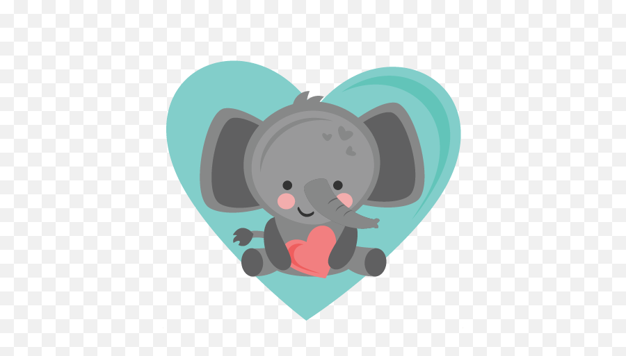 Heart Elephant Valentine Svg Cuts Scrapbook Cut File Cute - Elephant Valentine Clipart Png,Elephant Silhouette Png