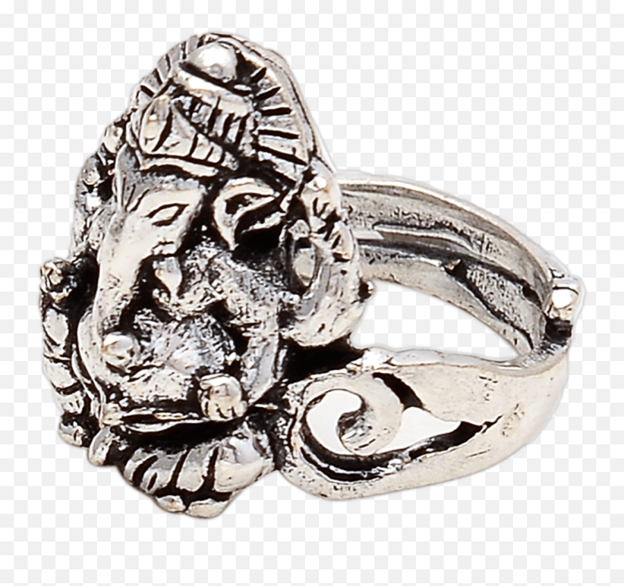 Beautiful Silver Color Ring With Die Cast Of Hindu God Ganesha - Ring Png,Life Ring Png
