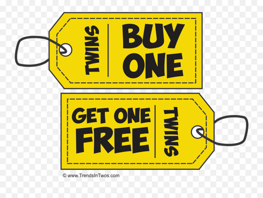 Twins Buy One Get Free Tags - Clip Art Png,Buy One Get One Free Png