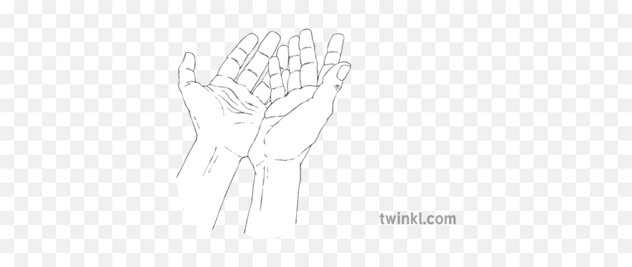 Prayer Praying Hands Black And White Illustration - Twinkl Sketch Png,Prayer Hands Png