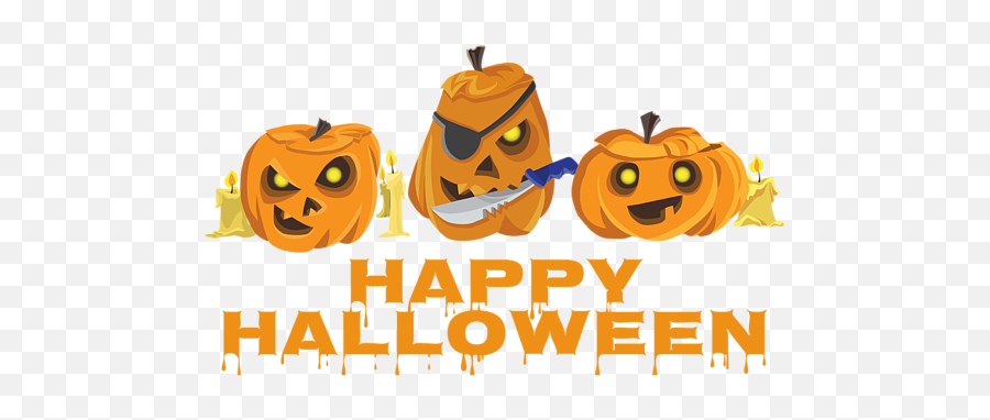 Happy Halloween Scary Jack O Lantern Pumpkins Throw Pillow - Halloween Png,Happy Halloween Transparent