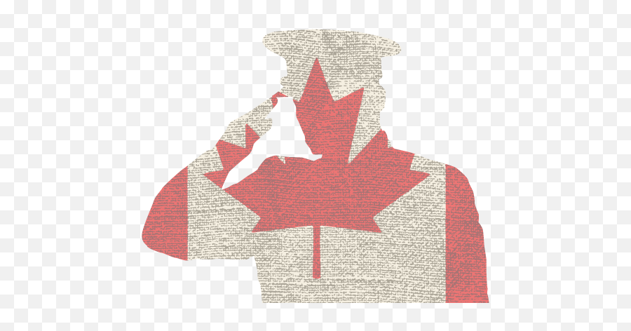 Silhouette Salute - Soldier Saluting Canadian Flag Full Flag Of Canada Png,Canadian Flag Png