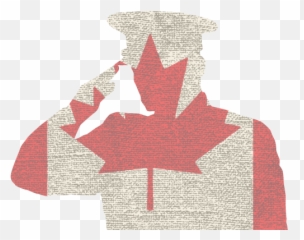 Silhouette Salute - Soldier Saluting Canadian Flag Full Of Canada png
