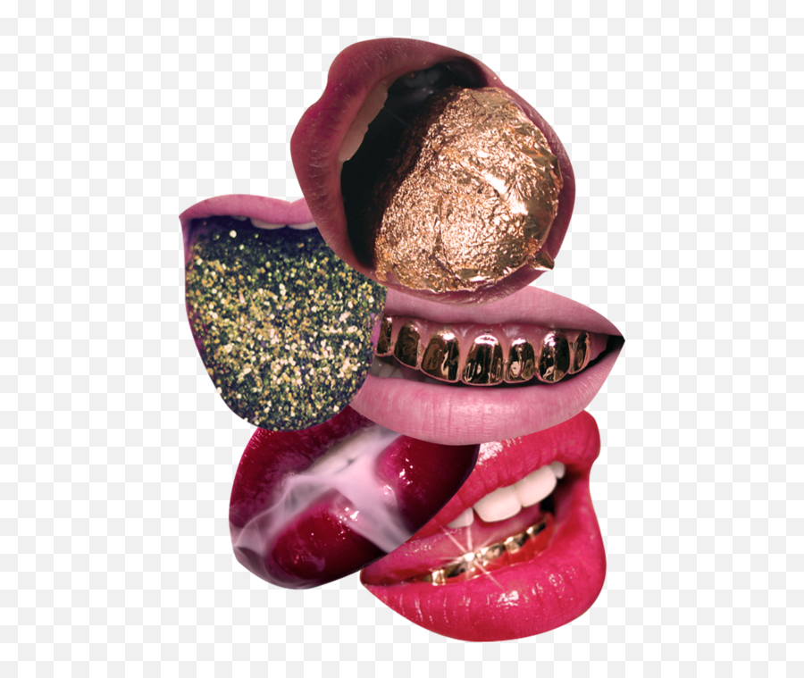 Lip Art - Lips Collage Png,Grillz Png
