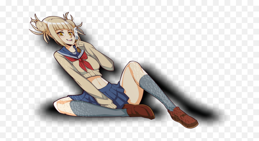 Download Toga Crop Top Waifu Sticker - Sitting Png,Waifu Png