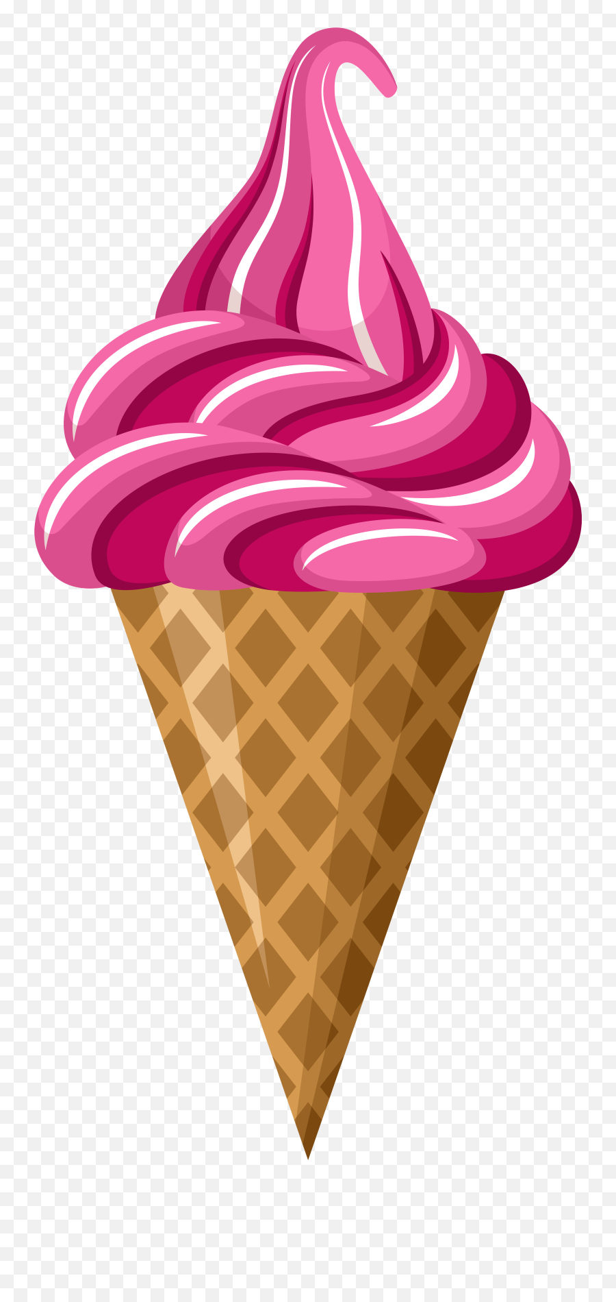 Download Free Png Ice Cream Cone Strawberry Clip - Clipart Ice Cream Cone,Ice Cream Transparent Background