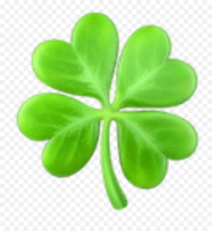 Download Leaves 4 Cute Green Garden Emoji Apple - Four Leaf Clover Emoji Png,Clover Transparent Background