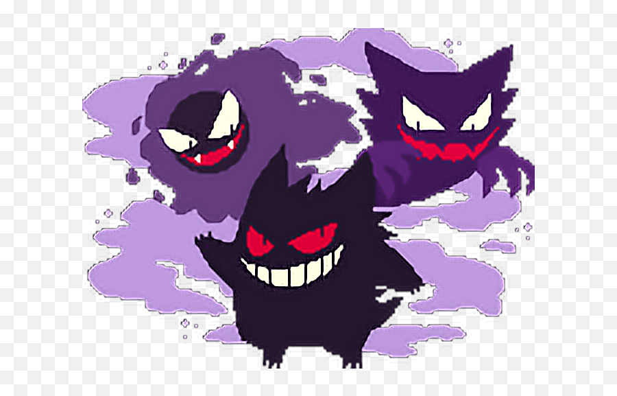 Pokémon Pixel Ghost Gengar Haunter Gastly Videogames - Gengar Gastly And Haunter Png,Gastly Png
