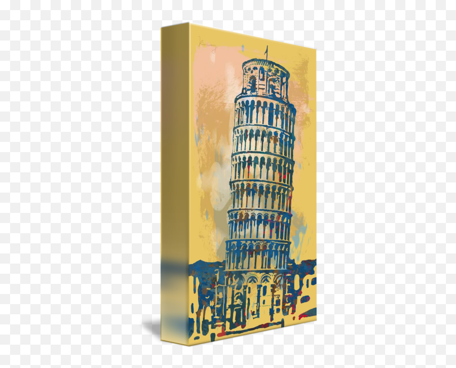 Leaning Tower Of Pisa Pop Stylised Art Poster By Kim Wang - Piazza Dei Miracoli Png,Leaning Tower Of Pisa Png