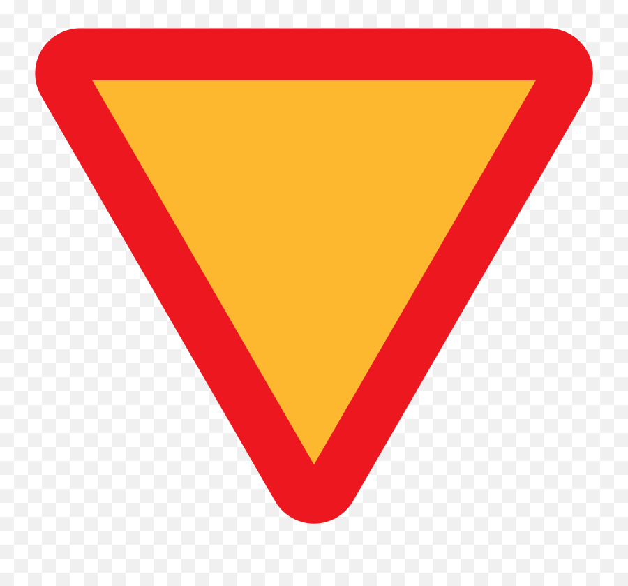 Pointing Small Red Triangle Emoji - Greek Give Way Sign Png,Yield Sign Png