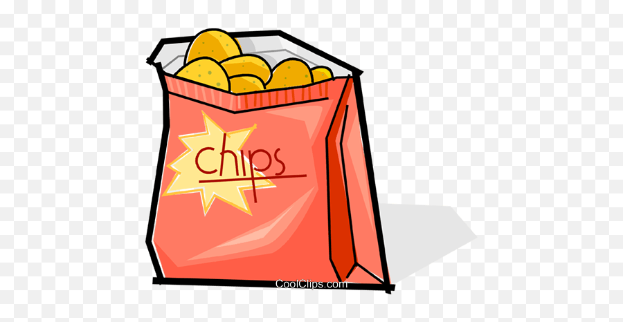 Bag Of Chips Royalty Free Vector Clip - Junk Food Chip Clipart Png,Bag Of Chips Png