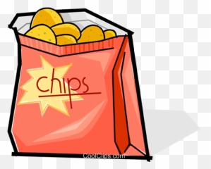 Bag Of Chips Royalty Free Vector Clip - Junk Food Chip Clipart Png,Bag Of Chips Png