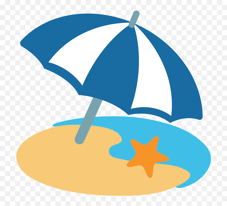 Beach With Umbrella Emoji Clipart - Beach Emoji Png,Playa Png