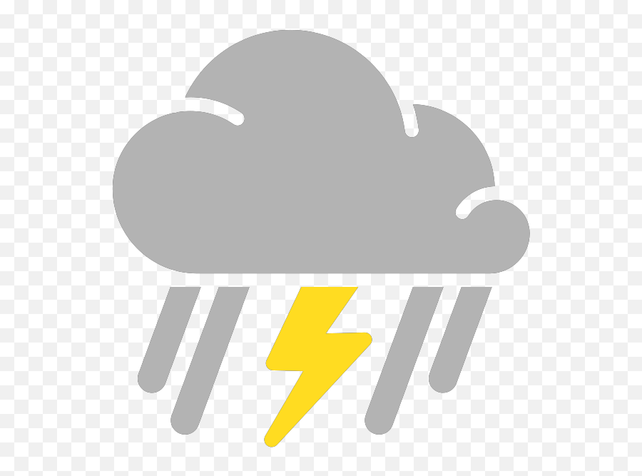 Simple Weather Icons Mixed Rain And Thunderstorms Svg - Transparent Thunderstorm Weather Icons Png,Partly Cloudy Weather Icon