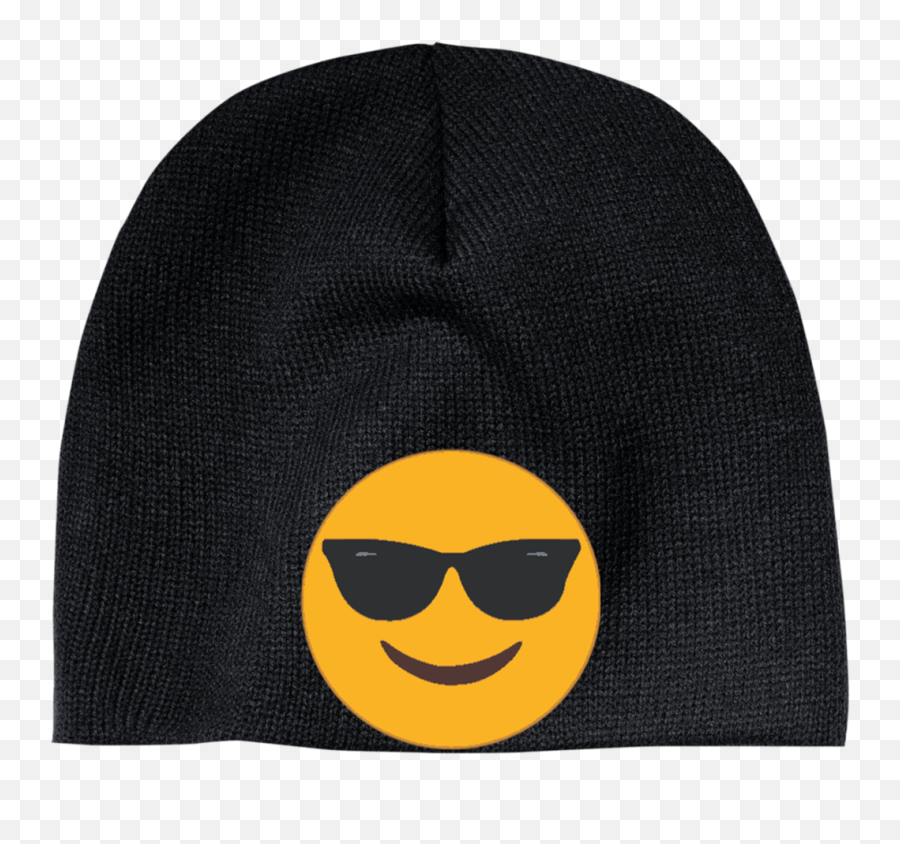Download Sunglasses Emoji Cp91 100 Acrylic Beanie - Emoji Beanie Png,Sunglasses Emoji Transparent