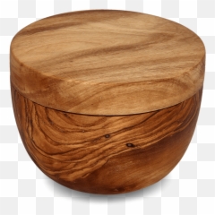 Olive Wood Rustic Salt Spice Keeper - Solid png