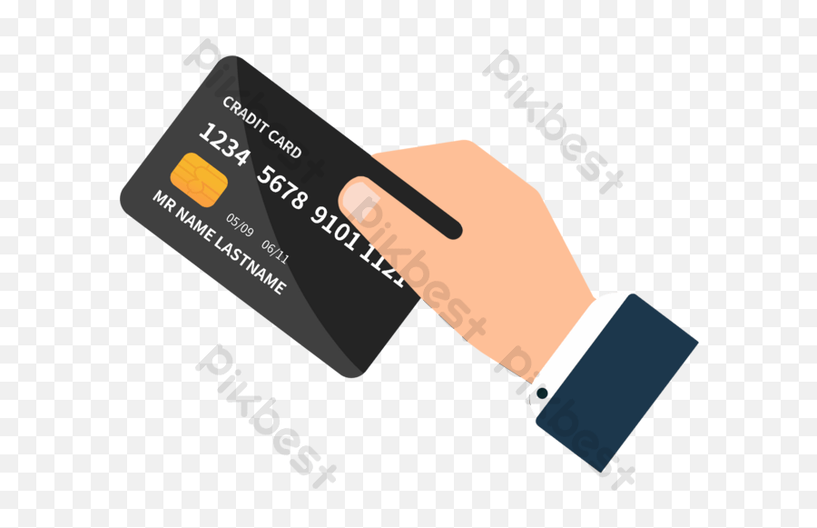 Flat Hand Holding Chip Bank Card Vector Illustration Png - Mano Con Tarjeta De Credito Png,Insert Card Icon