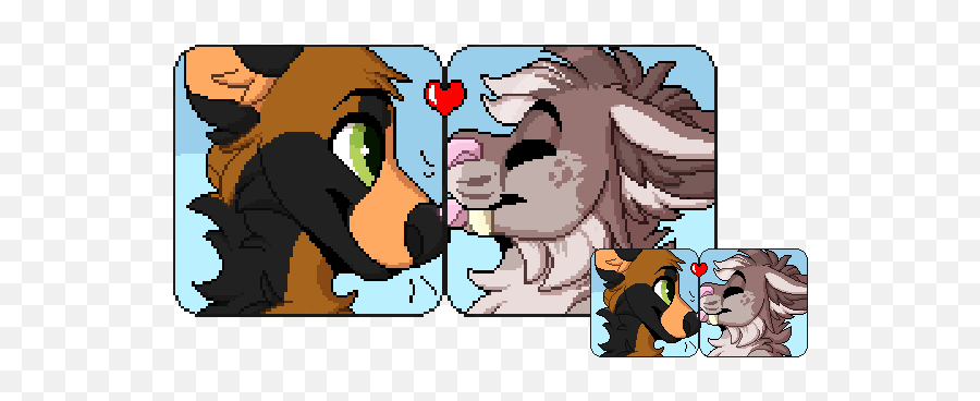 Tev Twitterissä Couple Icons Commission For Simplypastel - Furry Couple Pixel Art Png,Couple Icon