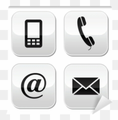 Wall Mural Contact Buttons Set - email envelope phone png