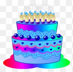 Download Hd Cake Clipart Transparent - Birthday Art Blue png